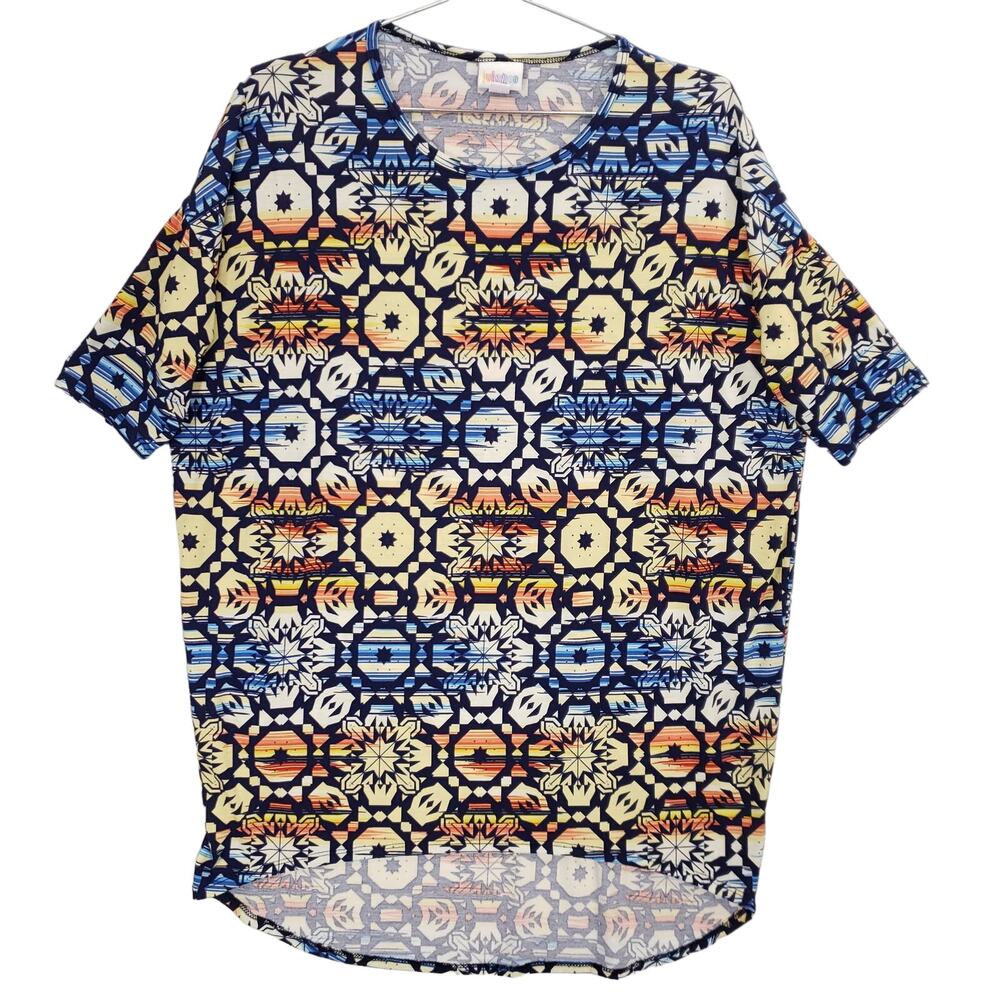 LuLaRoe Shirt Womens Small Multicolor Geometric Hi Low Hem Pullover Tunic Top - Picture 1 of 6